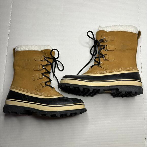 Sz 10 Sorel Men’s Caribou Waterproof Winter Snow Boots Brown Leather Insulated - Picture 2 of 9